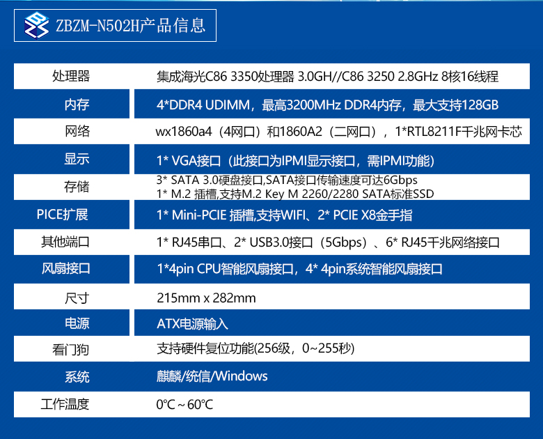 海光網(wǎng)安主板N502H(圖2)